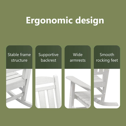 Rocking Chair 3 pcs White Polyethylene