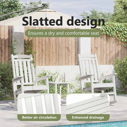 Rocking Chair 3 pcs White Polyethylene