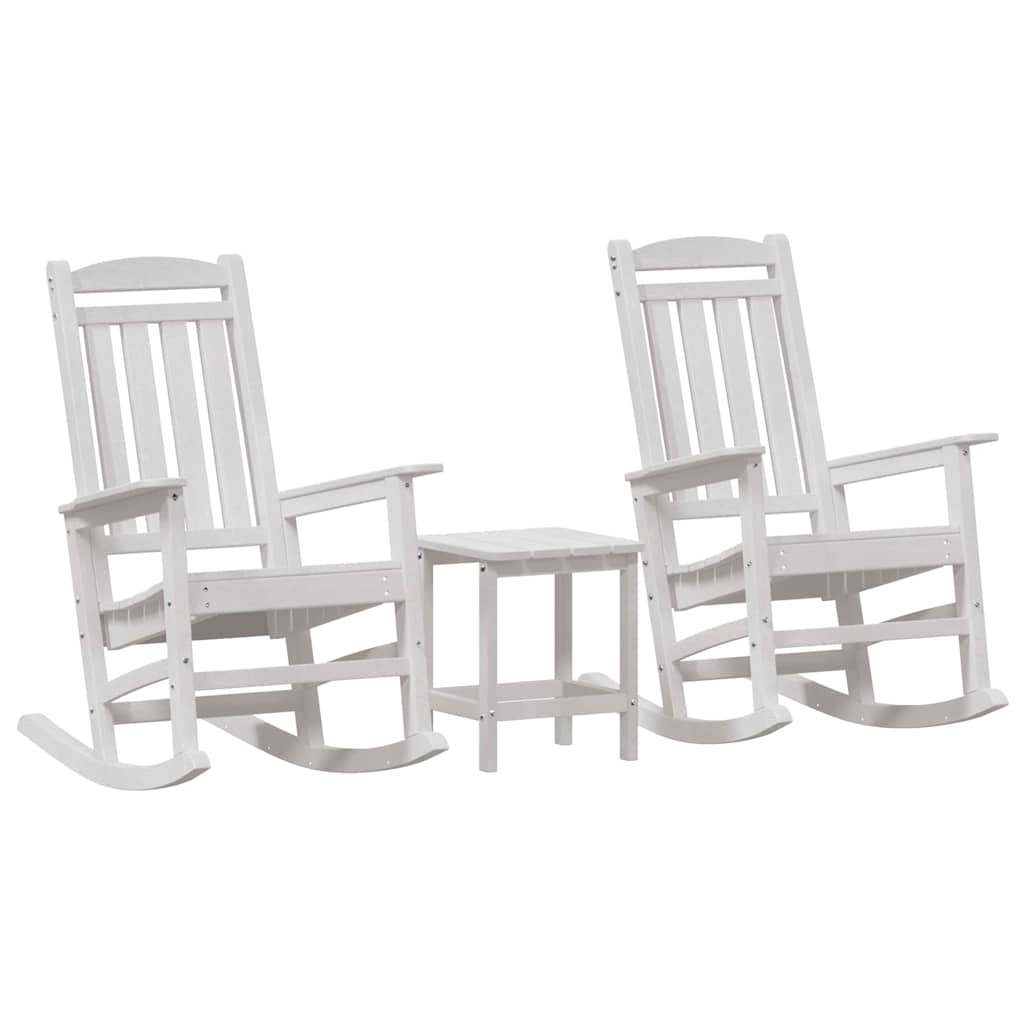 Rocking Chair 3 pcs White Polyethylene