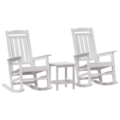 Rocking Chair 3 pcs White Polyethylene