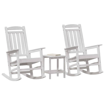 Rocking Chair 3 pcs White Polyethylene