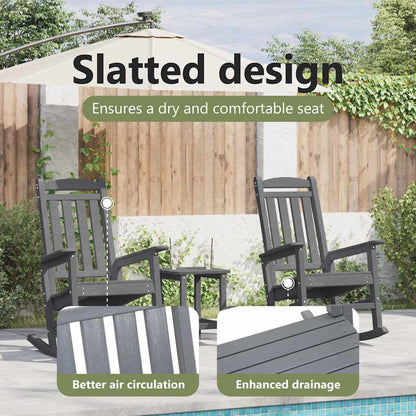 Rocking Chair 3 pcs Light Grey Polyethylene