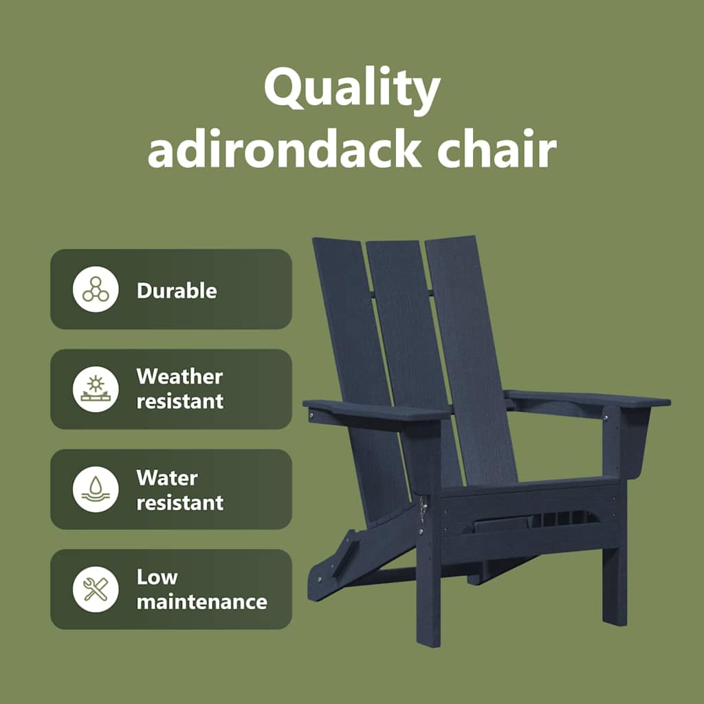 Garden Chair 2 pcs Navy 80.5 x 74.5 x 92 cm Polyethylene