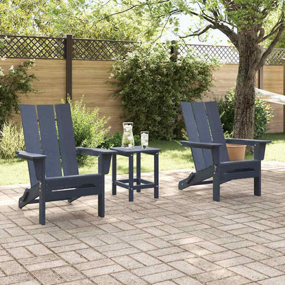Garden Chair 3 pcs Navy 80.5 x 74.5 x 92 cm Polyethylene