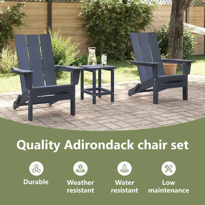 Garden Chair 3 pcs Navy 80.5 x 74.5 x 92 cm Polyethylene
