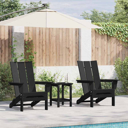 Garden Chair 3 pcs Black 80.5 x 74.5 x 92 cm Polyethylene