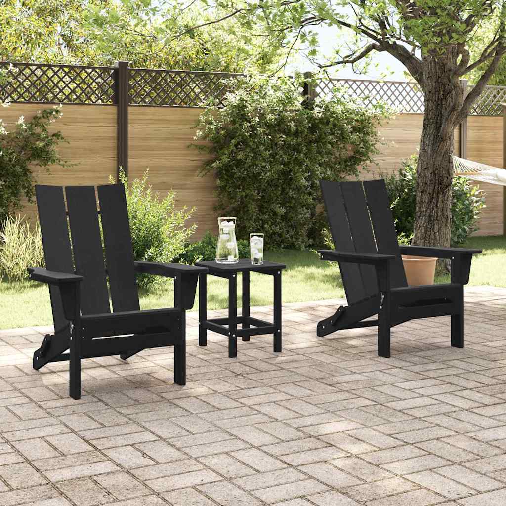 Garden Chair 3 pcs Black 80.5 x 74.5 x 92 cm Polyethylene