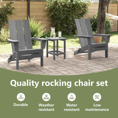 Garden Chair 3 pcs Light Grey 80.5 x 74.5 x 92 cm Polyethylene
