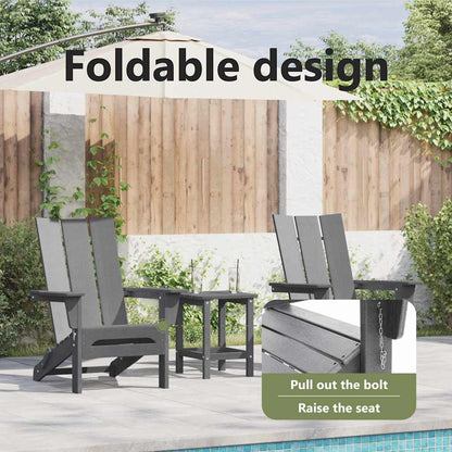 Garden Chair 3 pcs Light Grey 80.5 x 74.5 x 92 cm Polyethylene
