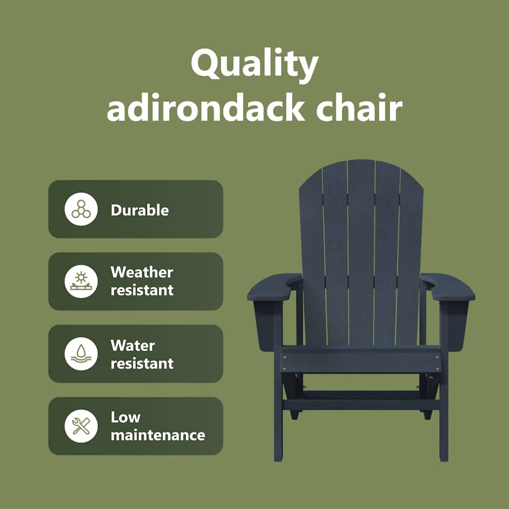 Garden Chair 2 pcs Navy 82 x 74 x 92 cm Polyethylene