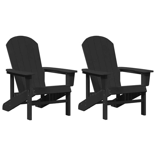 Garden Chair 2 pcs Black 82 x 74 x 92 cm Polyethylene