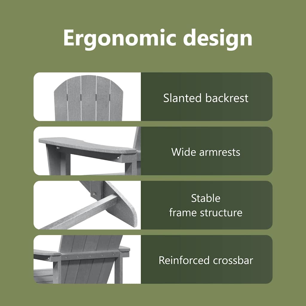 Garden Chair 2 pcs Light Grey 82 x 74 x 92 cm Polyethylene