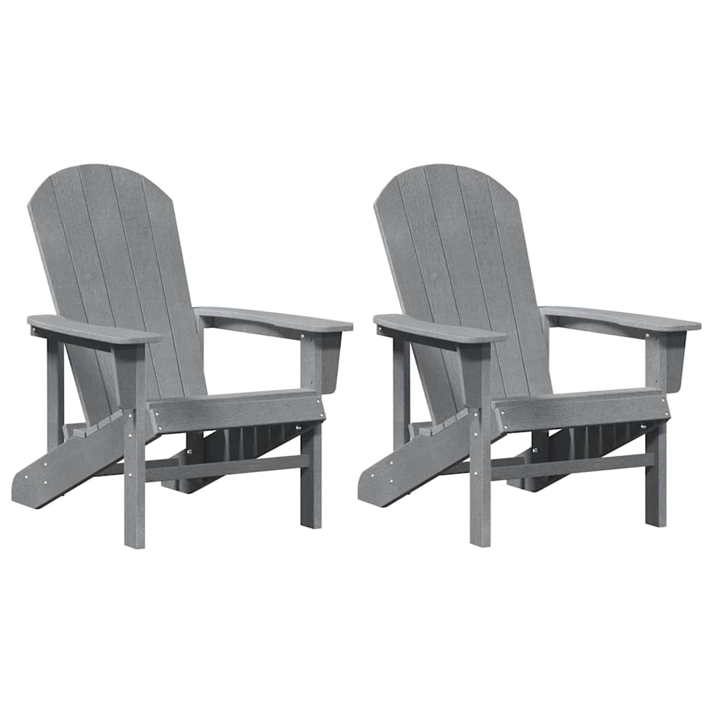 Garden Chair 2 pcs Light Grey 82 x 74 x 92 cm Polyethylene