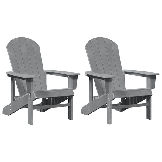 Garden Chair 2 pcs Light Grey 82 x 74 x 92 cm Polyethylene