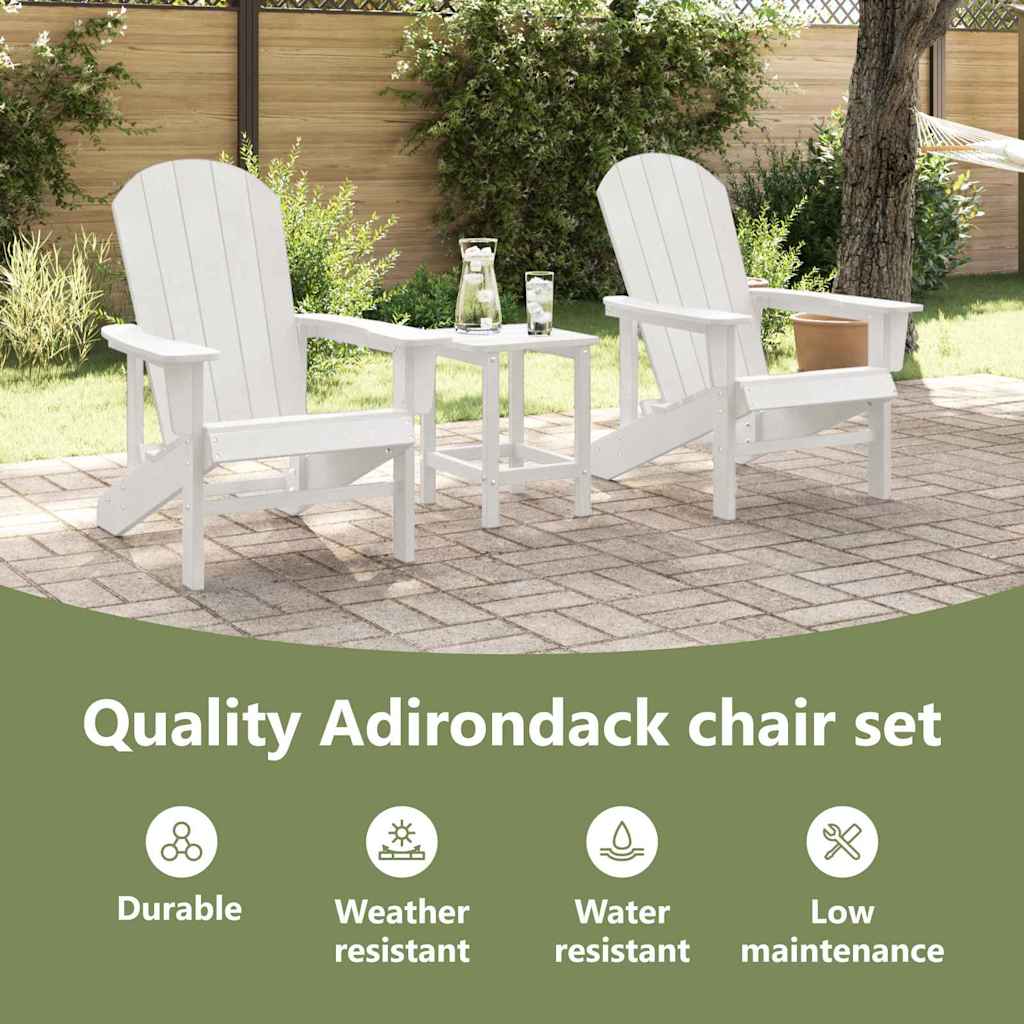 Garden Chair 3 pcs White Polyethylene