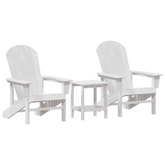 Garden Chair 3 pcs White Polyethylene
