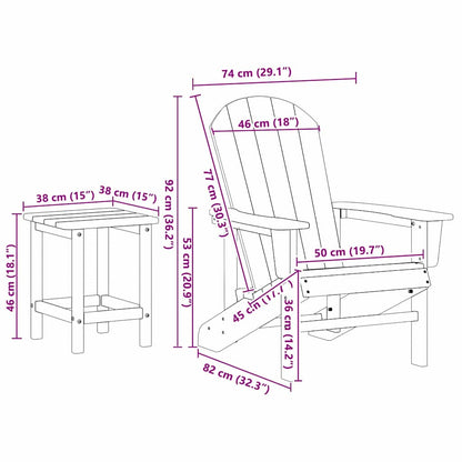 Garden Chair 3 pcs White Polyethylene