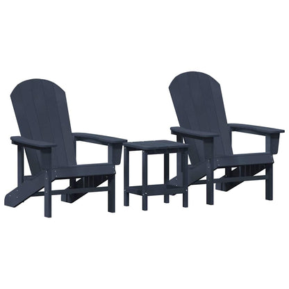 Garden Chair 3 pcs Navy Polyethylene