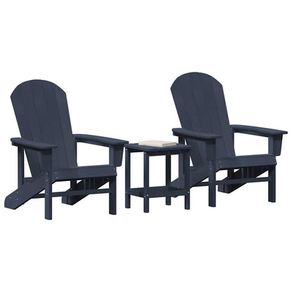 Garden Chair 3 pcs Navy Polyethylene