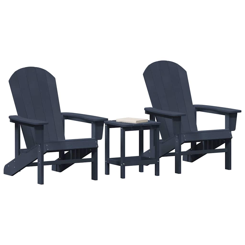 Garden Chair 3 pcs Navy Polyethylene