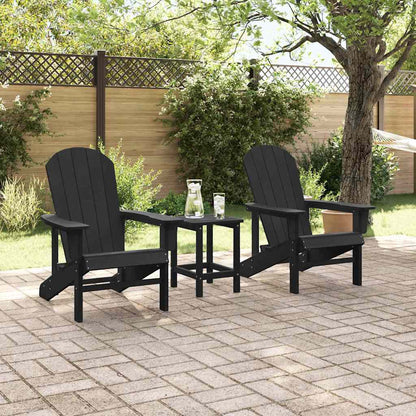 Garden Chair 3 pcs Black Polyethylene