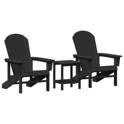 Garden Chair 3 pcs Black Polyethylene