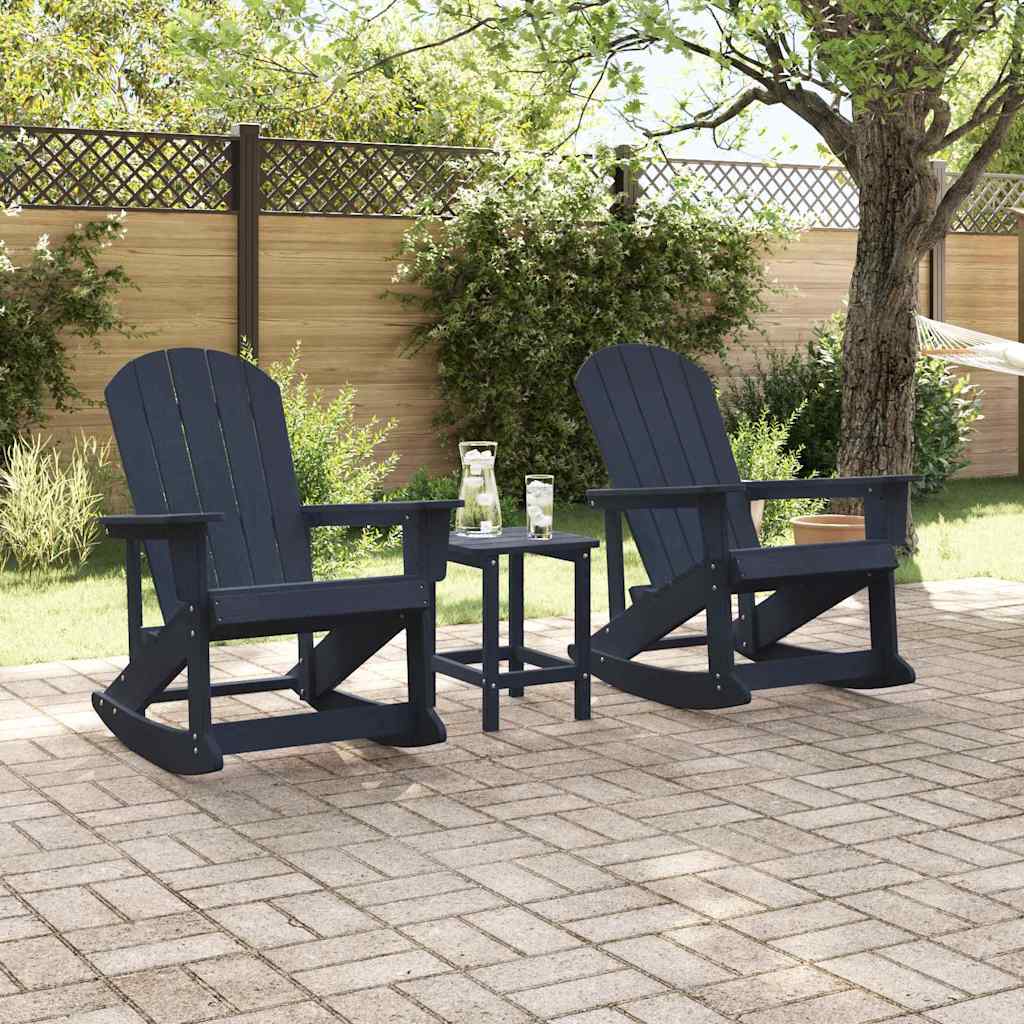 Adirondack Rocking Chairs 2 pcs Navy Blue HDPE