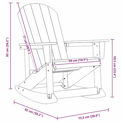 Adirondack Rocking Chairs 2 pcs Navy Blue HDPE