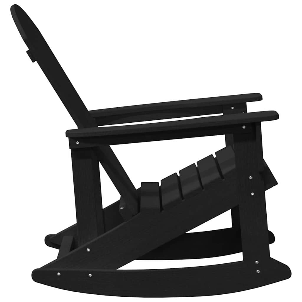Adirondack Rocking Chairs 2 pcs Black HDPE