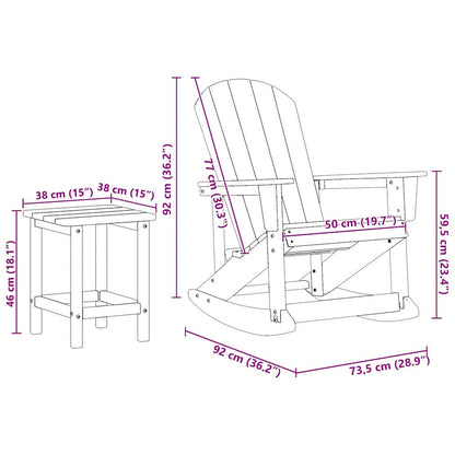 Garden Lounge Set 3 pcs Navy Blue HDPE