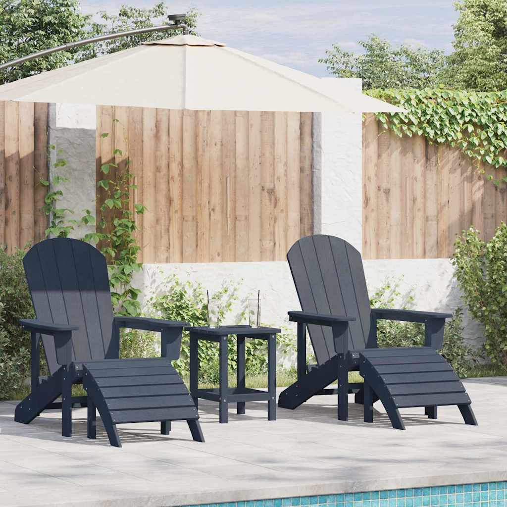 Garden Chair 2 pcs Navy 83 x 74 x 92 cm Polyethylene