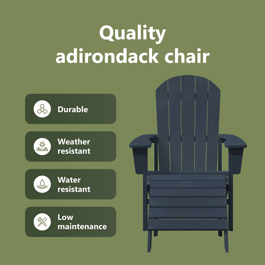 Garden Chair 2 pcs Navy 83 x 74 x 92 cm Polyethylene