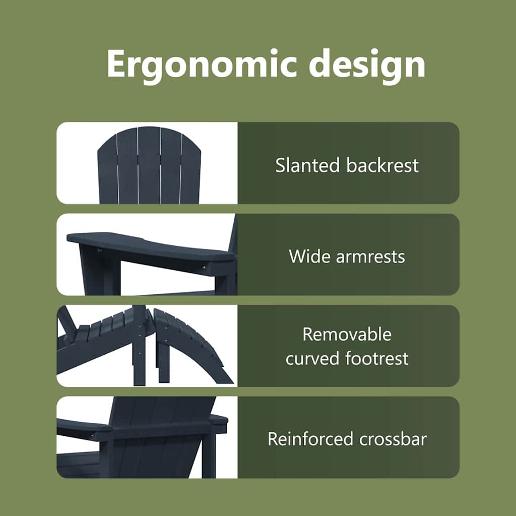Garden Chair 2 pcs Navy 83 x 74 x 92 cm Polyethylene