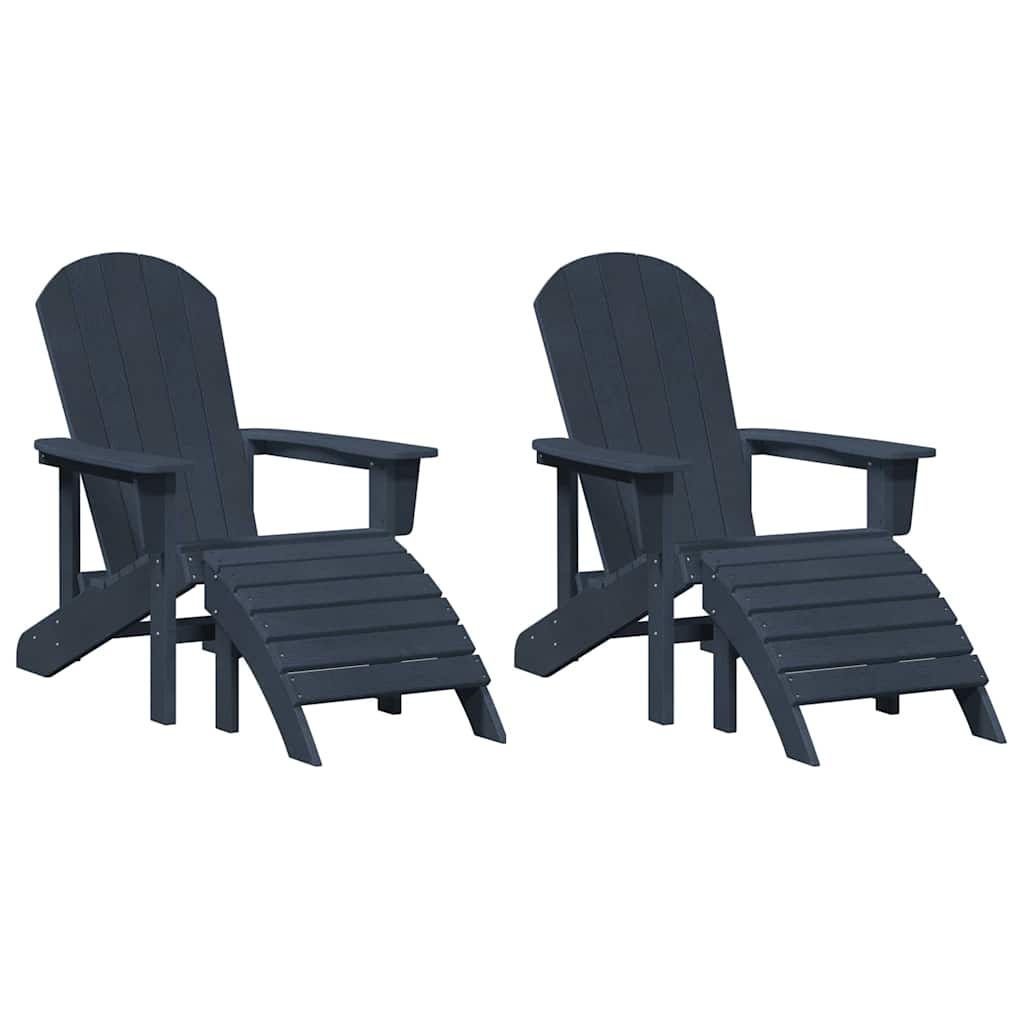 Garden Chair 2 pcs Navy 83 x 74 x 92 cm Polyethylene