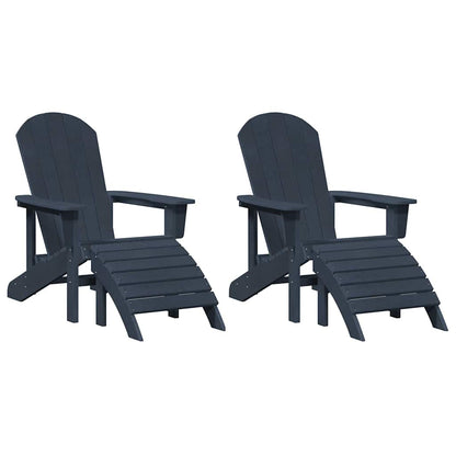 Garden Chair 2 pcs Navy 83 x 74 x 92 cm Polyethylene