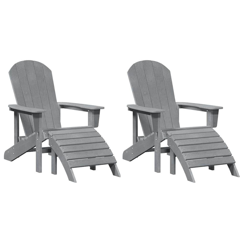 Garden Chair 2 pcs Light Grey 83 x 74 x 92 cm Polyethylene