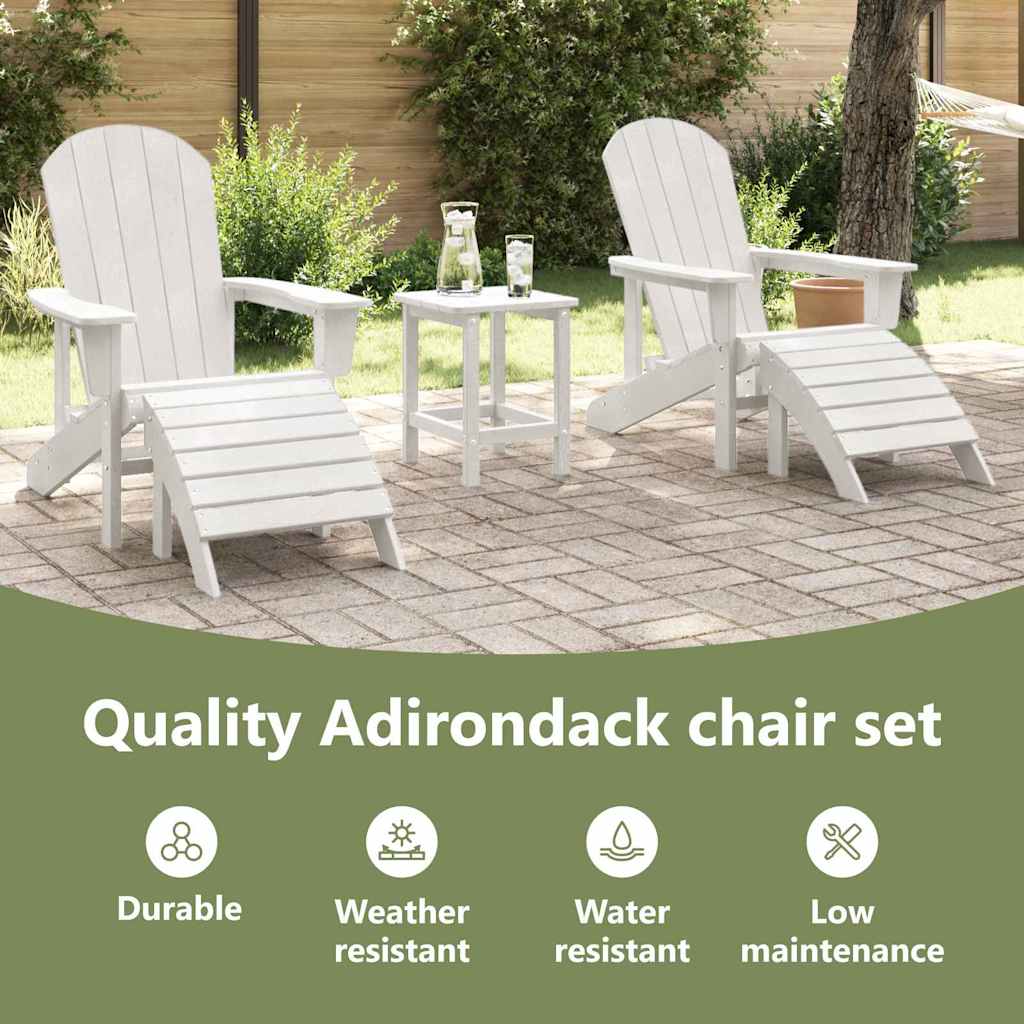 Garden Chair 3 pcs White Polyethylene