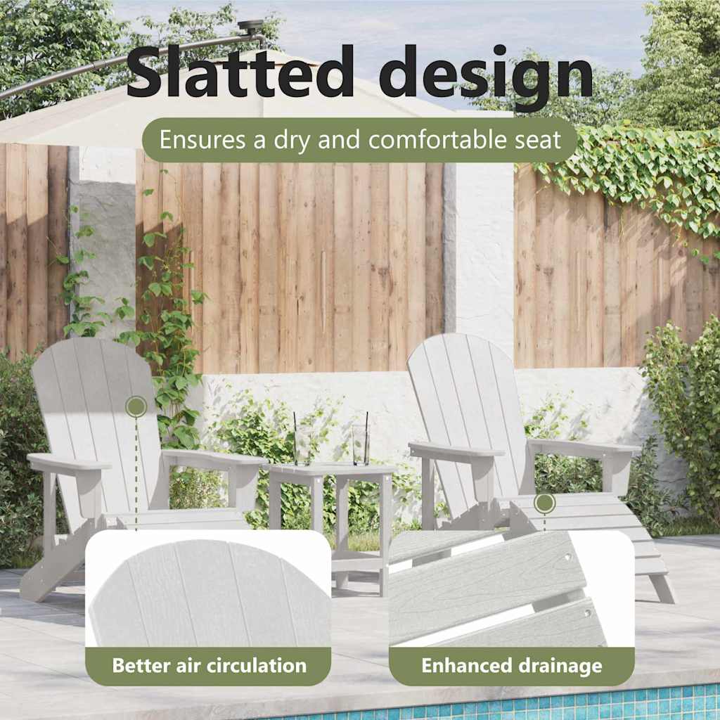 Garden Chair 3 pcs White Polyethylene