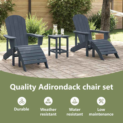 Garden Chair 3 pcs Navy Polyethylene