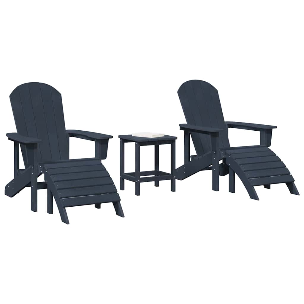 Garden Chair 3 pcs Navy Polyethylene