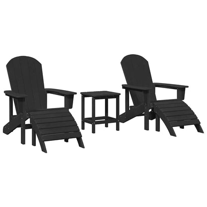 Garden Chair 3 pcs Black Polyethylene