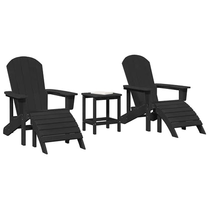Garden Chair 3 pcs Black Polyethylene