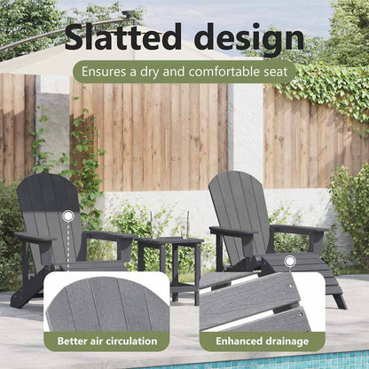 Garden Chair 3 pcs Light Grey Polyethylene