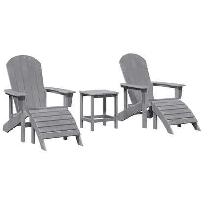 Garden Chair 3 pcs Light Grey Polyethylene