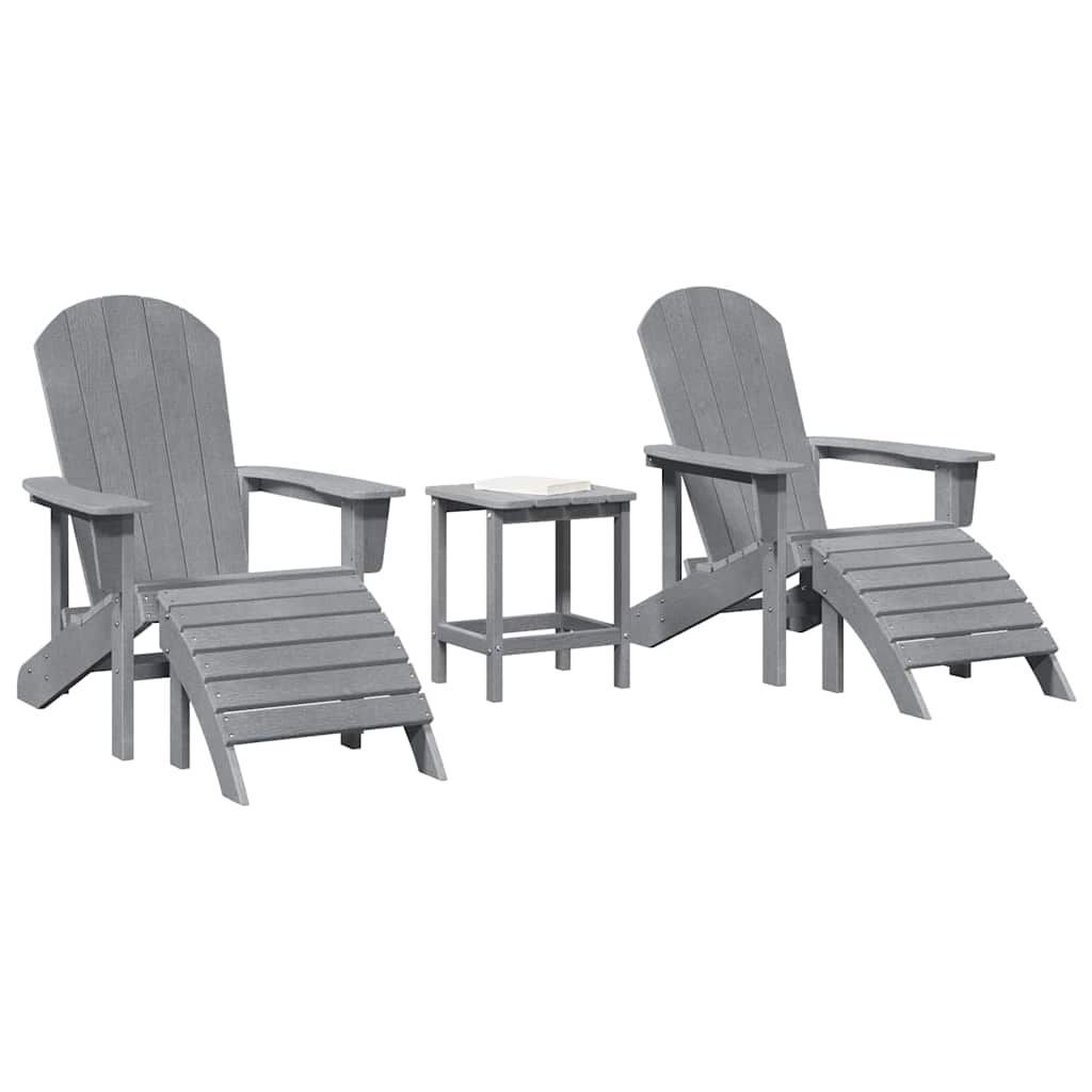 Garden Chair 3 pcs Light Grey Polyethylene