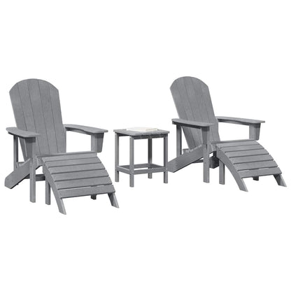 Garden Chair 3 pcs Light Grey Polyethylene