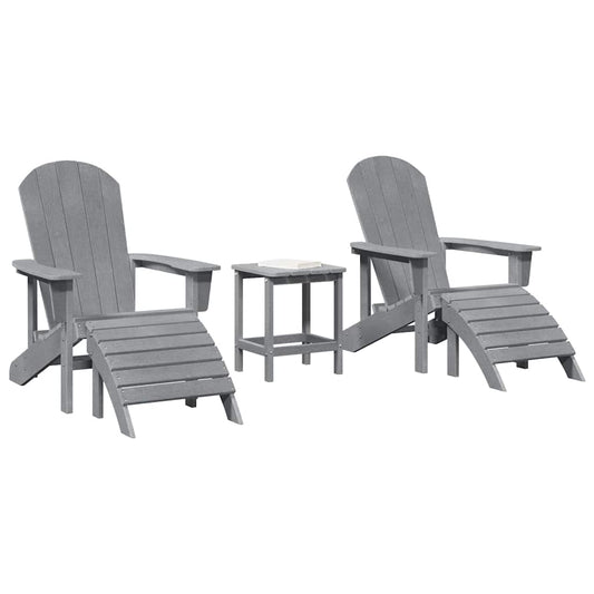 Garden Chair 3 pcs Light Grey Polyethylene