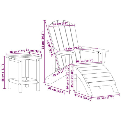 Garden Chair 3 pcs Light Grey Polyethylene