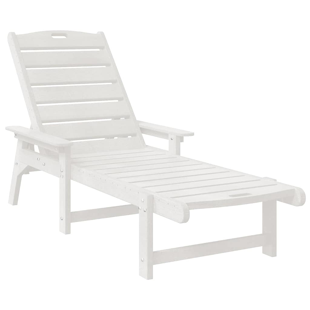 Sun Lounger 2 pcs White 195.5 x 53 x 98.5 cm Polyethylene