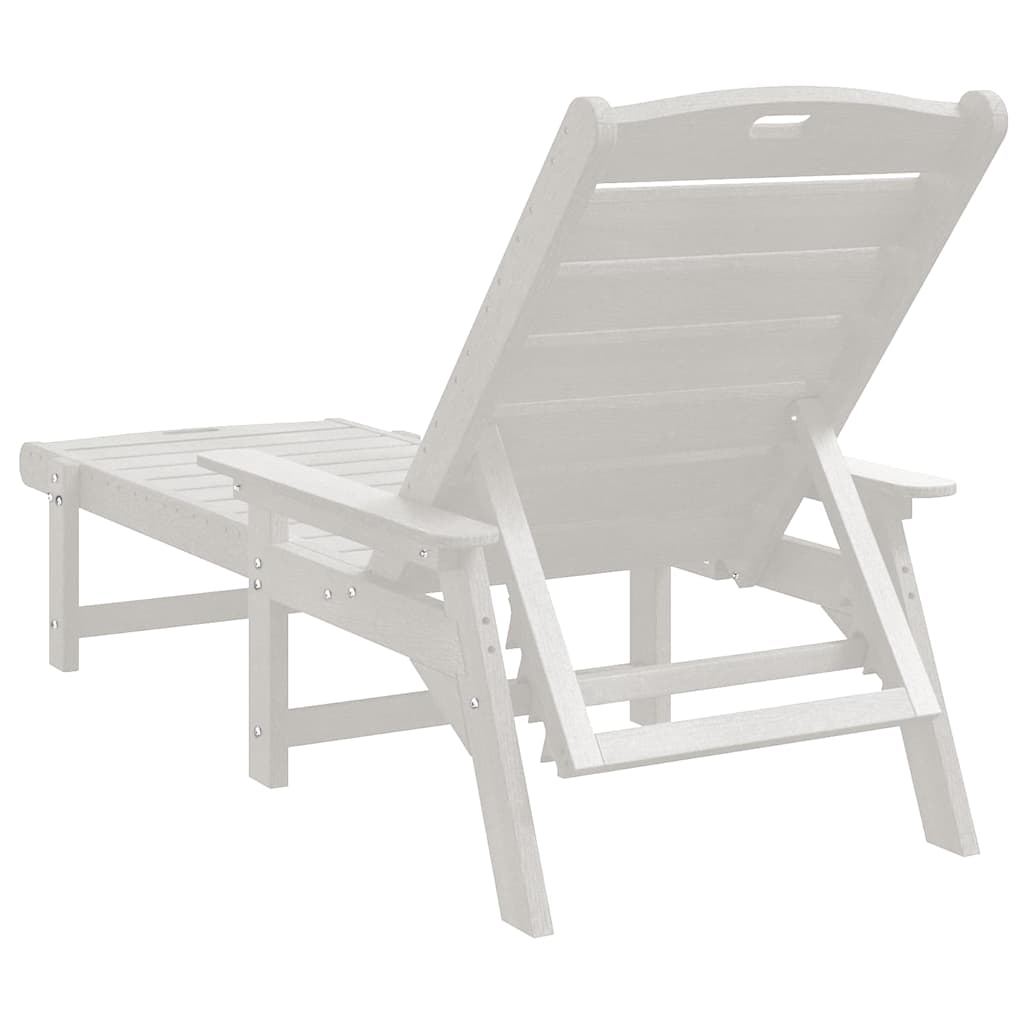 Sun Lounger 2 pcs White 195.5 x 53 x 98.5 cm Polyethylene